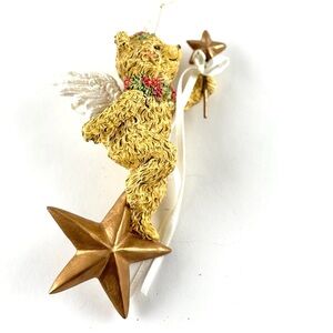 Angel Bear Ornament with Gold Stars